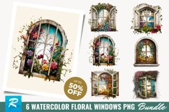 Watercolor Floral Windows Clipart Bundle,Floral Windows Clipart,Windows Clipart,watercolour clipart,digital watercolor,free commercial use,ai illustration,individual elements,instant download,romantic vacation,Window Clipart,png bundle,balcony clipart,Vac
