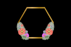 Watercolor floral with golden frame design Product Image 2