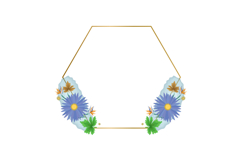 Watercolor floral with golden frame element Product Image 1