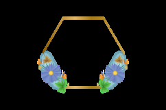 Watercolor floral with golden frame element Product Image 2