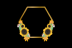 Watercolor floral with golden frame graphic Product Image 2