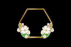 Watercolor floral with golden frame vector Product Image 2