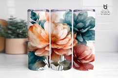 Watercolor Floral Sublimation Tumbler Wrap Product Image 2