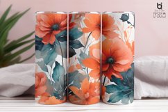 Watercolor Floral Sublimation Tumbler Wrap Product Image 3