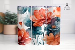 Watercolor Floral Sublimation Tumbler Wrap Product Image 4