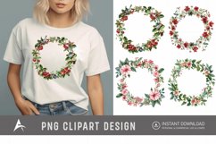 Watercolor Floral Wreath clipart Product Image 1