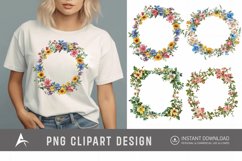 Watercolor Floral Wreath clipart Product Image 1
