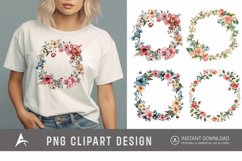 Watercolor Floral Wreath clipart Product Image 1