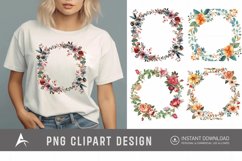 Watercolor Floral Wreath clipart Product Image 1