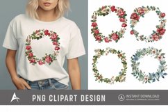 Watercolor Floral Wreath clipart Product Image 1