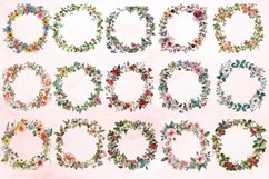 Watercolor Floral Wreath clipart Bundle Product Image 3