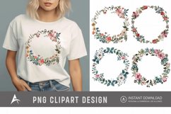Watercolor Floral Wreath clipart Product Image 1