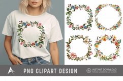 Watercolor Floral Wreath clipart Product Image 1