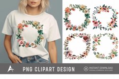 Watercolor Floral Wreath clipart Product Image 1