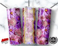 Watercolor Purple | Floral Tumbler | Bridal Gift Wrap Png Product Image 3