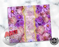 Watercolor Purple | Floral Tumbler | Bridal Gift Wrap Png Product Image 5