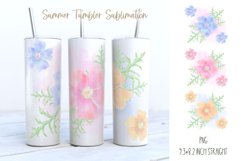 watercolor  flower 20 oz skinny tumbler sublimation