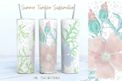 watercolor  flower 20 oz skinny tumbler sublimation2