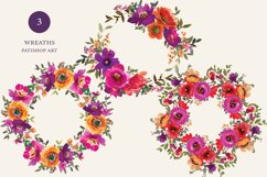 Watercolor Colorful Flowers Clipart Set Product Image 4