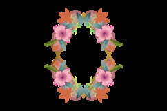 Watercolor flower and floral frame border element design Product Image 2