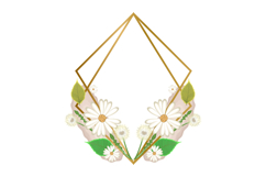 Watercolor flower and floral frame border element graphic Product Image 1