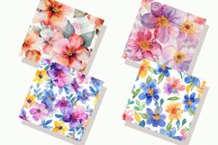 Watercolor Flower Digital Paper Bundle Product Image 6