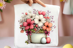Watercolor Flower Basket Clipart Product Image 2