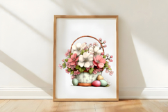 Watercolor Flower Basket Clipart Product Image 3
