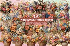 Watercolor Flower Basket Clipart Bundle, Watercolor Flower Basket Clipart, Cute Watercolor Flower Basket Clipart, Watercolor Pink Flower Basket Clipart, Watercolor Carnation Flower Basket, Flower Basket Watercolor Clipart, Spring Flower Basket Watercolor,