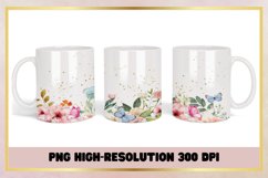Watercolor flowers butterfly coffee mug sublimation Product Image 1