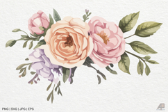 Watercolor Flower Clipart SVG PNG Product Image 1