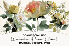 Watercolor Flower Clipart Product Image 1
