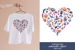 Watercolor Halloween cute heart sublimation / clipart Product Image 1