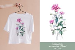 Watercolor rose flower bouquet sublimation / clipart- 1 png Product Image 1