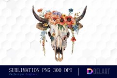 Flower Cow Skull Image Clipart Product Image 1