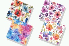 Watercolor Flower Digital Paper Bundle Product Image 3