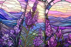 Stained Glass Lavender Flower Field Watercolor Bundle Product Image 5