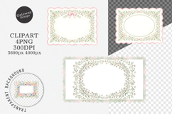 Watercolor Flower Frame Clipart Product Image 1