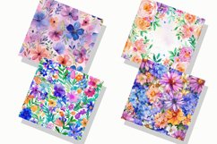 Watercolor Flower Medley Seamless Digital Paper Bundle Product Image 6