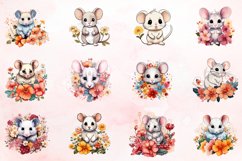 Watercolor Flower Mouse Clipart Bundle Product Image 2