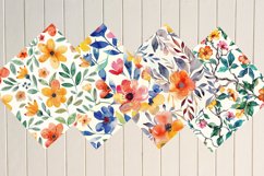 Watercolor Flower Digital Paper Bundle Product Image 4