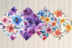 Watercolor Flower Digital Paper Bundle Product Image 3