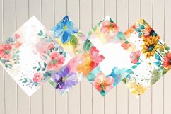 Watercolor Flower Digital Paper Bundle Product Image 3