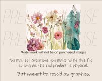 Watercolor Pastel Colors Wildflowers Tumbler Wrap PNG Product Image 2