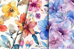 Watercolor Flower Digital Paper Bundle Product Image 4