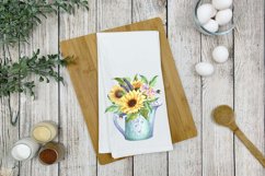 Watercolor Flower  Sublimation  being used as a  print by a dish-towel