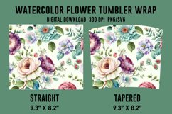 Watercolor Flower Tumbler Wrap, Flower Tumbler Sublimation Product Image 2