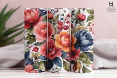 Watercolor Flower Sublimation Tumbler Wrap Bundle Product Image 4