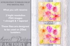 Watercolor flowers tumbler PNG, ROSES tumbler PNG Product Image 2