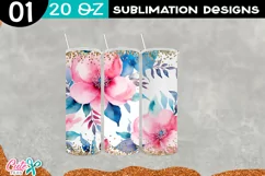 Watercolor Flowers 20 Oz Tumbler  